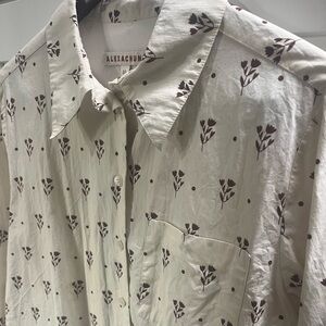 Alexa Chung dress Cream Floral top 10 Shirt button up blouse